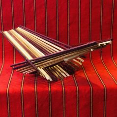 Chopstick Folding Basket- Tea Stained Striped