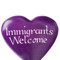 Soapstone Heart “Immigrants Welcome”