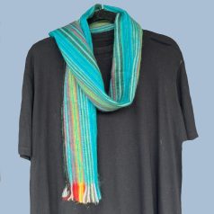 Alpaca Scarf Classic- Green Striped